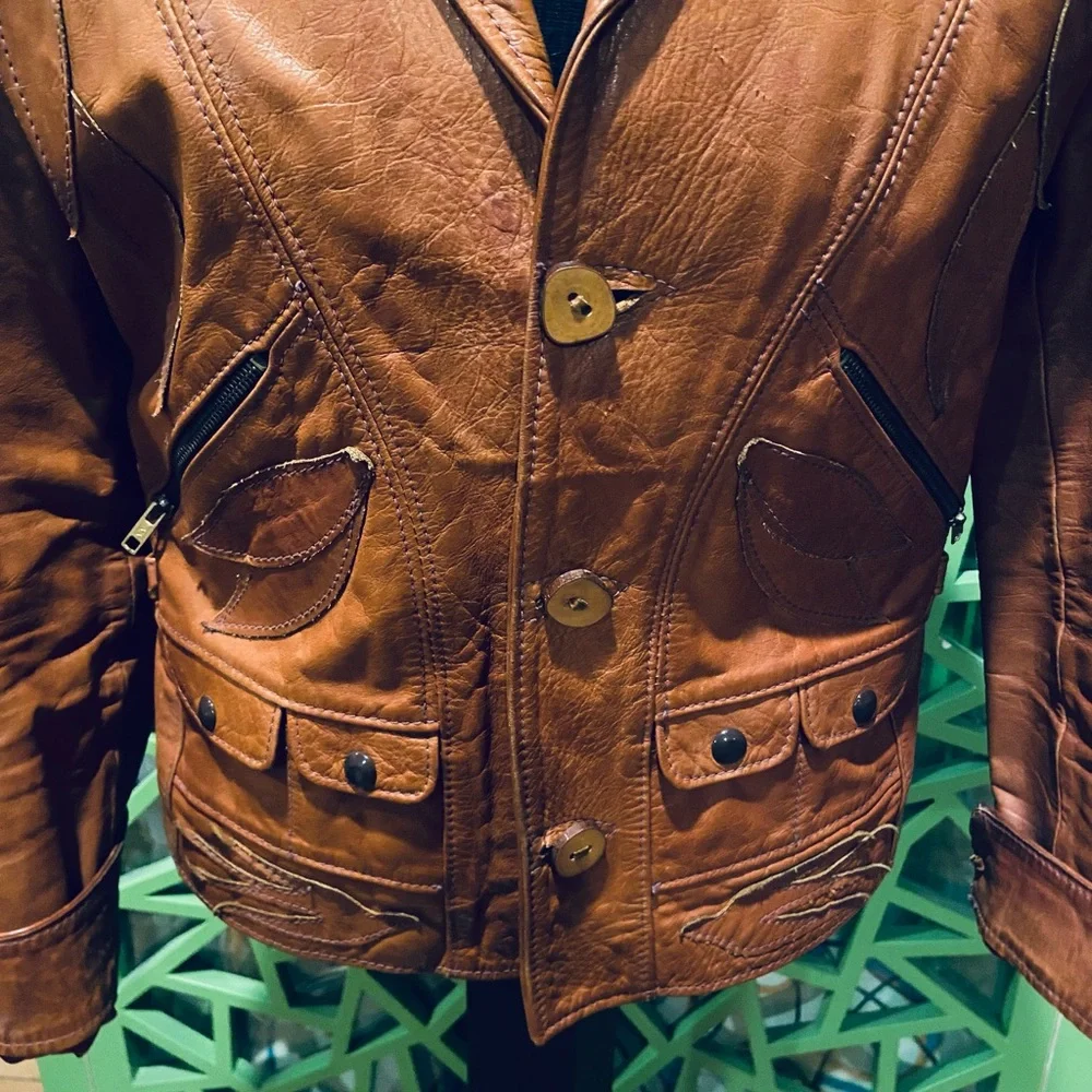 East West Leathers San Francisco Vintage STATEMENT PIECE Leather Jacket - Picture 13 of 14
